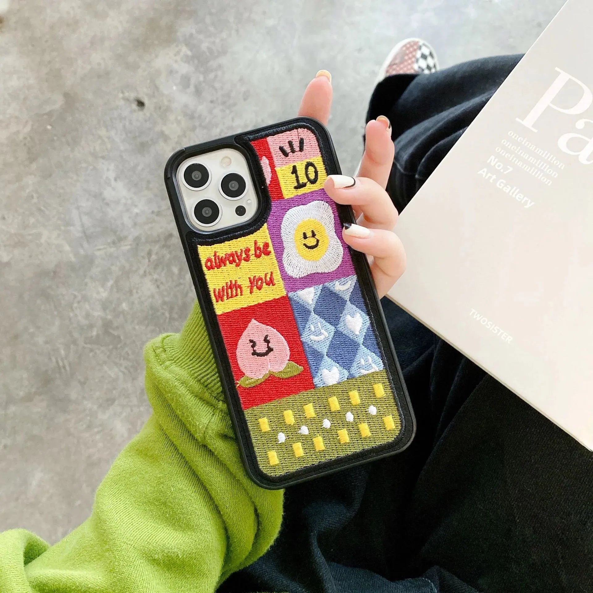 Heavy Industry Embroidery Milk Tea Protective Cover - Bellarte Enchanté Heavy Industry Embroidery Milk Tea Protective Cover